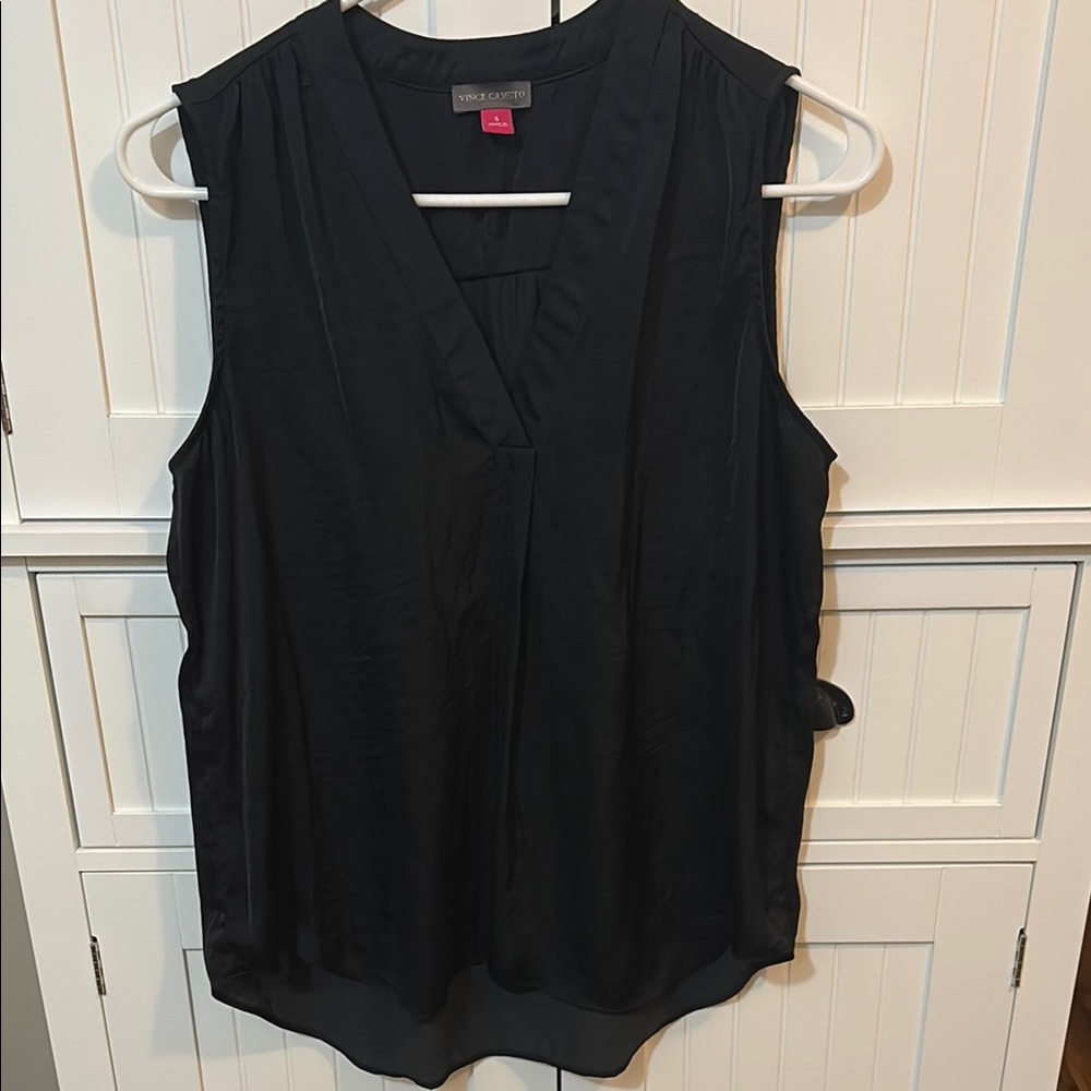 Vince Camuto Black Sleeveless Relaxed Blouse